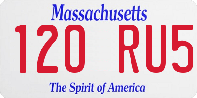 MA license plate 120RU5