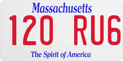 MA license plate 120RU6