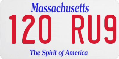 MA license plate 120RU9