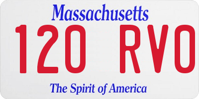 MA license plate 120RV0