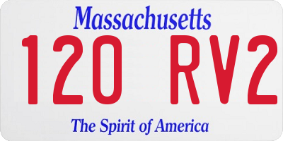 MA license plate 120RV2