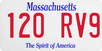 MA license plate 120RV9