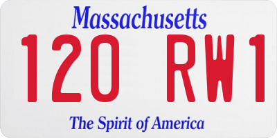 MA license plate 120RW1