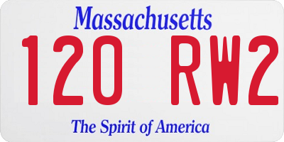 MA license plate 120RW2