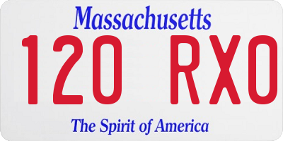 MA license plate 120RX0
