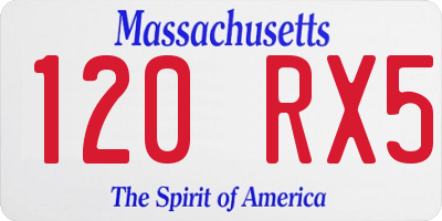 MA license plate 120RX5