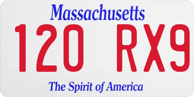 MA license plate 120RX9