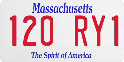 MA license plate 120RY1
