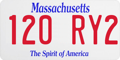 MA license plate 120RY2