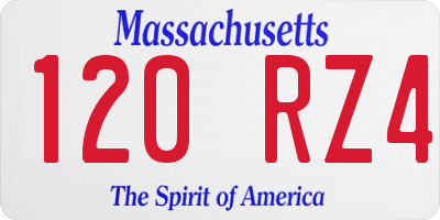 MA license plate 120RZ4