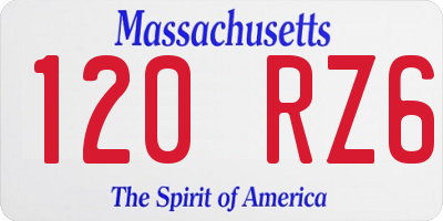 MA license plate 120RZ6