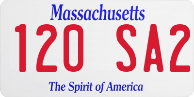 MA license plate 120SA2