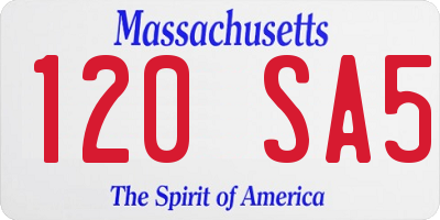 MA license plate 120SA5