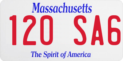 MA license plate 120SA6