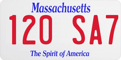 MA license plate 120SA7