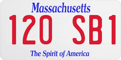 MA license plate 120SB1