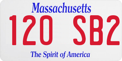 MA license plate 120SB2