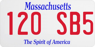 MA license plate 120SB5