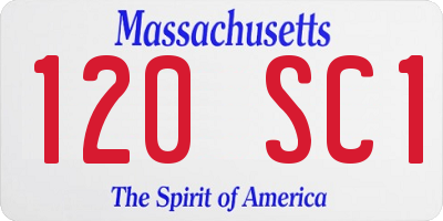 MA license plate 120SC1