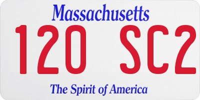 MA license plate 120SC2