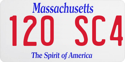 MA license plate 120SC4