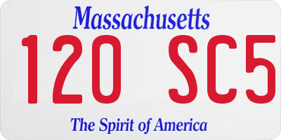 MA license plate 120SC5