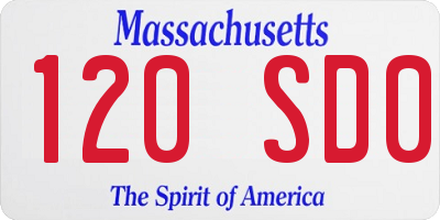 MA license plate 120SD0