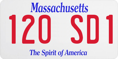 MA license plate 120SD1