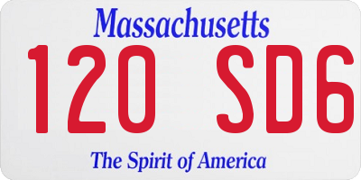 MA license plate 120SD6