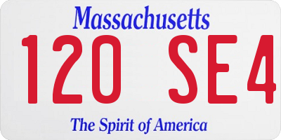 MA license plate 120SE4