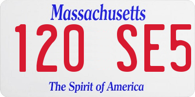 MA license plate 120SE5