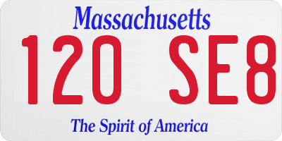 MA license plate 120SE8