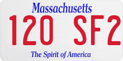 MA license plate 120SF2