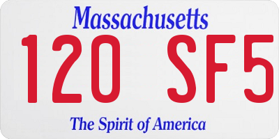 MA license plate 120SF5