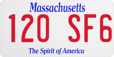 MA license plate 120SF6