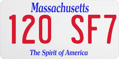MA license plate 120SF7