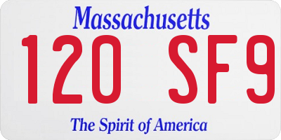 MA license plate 120SF9