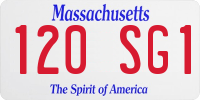 MA license plate 120SG1