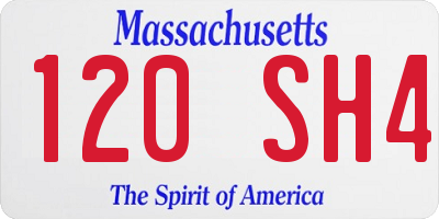 MA license plate 120SH4