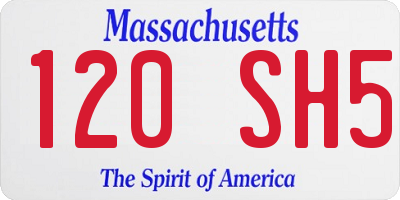 MA license plate 120SH5