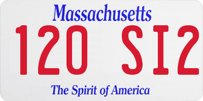 MA license plate 120SI2