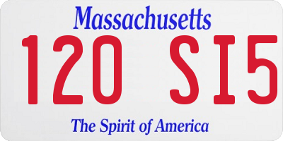 MA license plate 120SI5