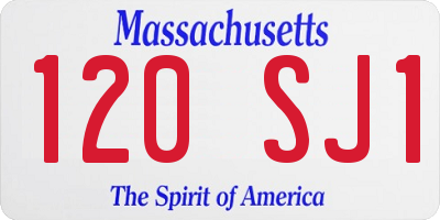 MA license plate 120SJ1