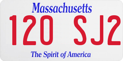 MA license plate 120SJ2