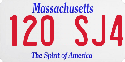 MA license plate 120SJ4