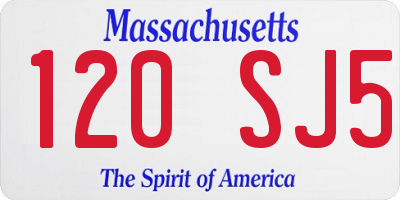 MA license plate 120SJ5