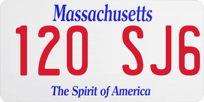 MA license plate 120SJ6