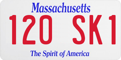 MA license plate 120SK1