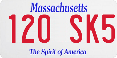 MA license plate 120SK5