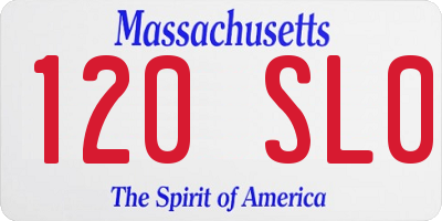 MA license plate 120SL0